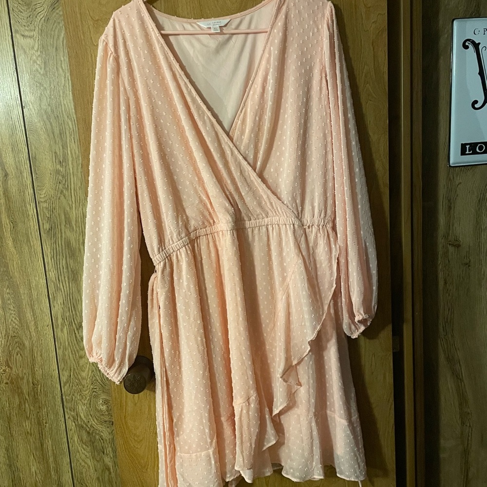 Elegant Pink Wrap Dress